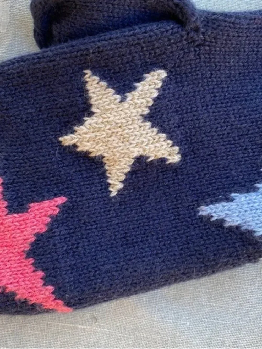 NWT Crewcuts navy pink star cotton wool blend mittens